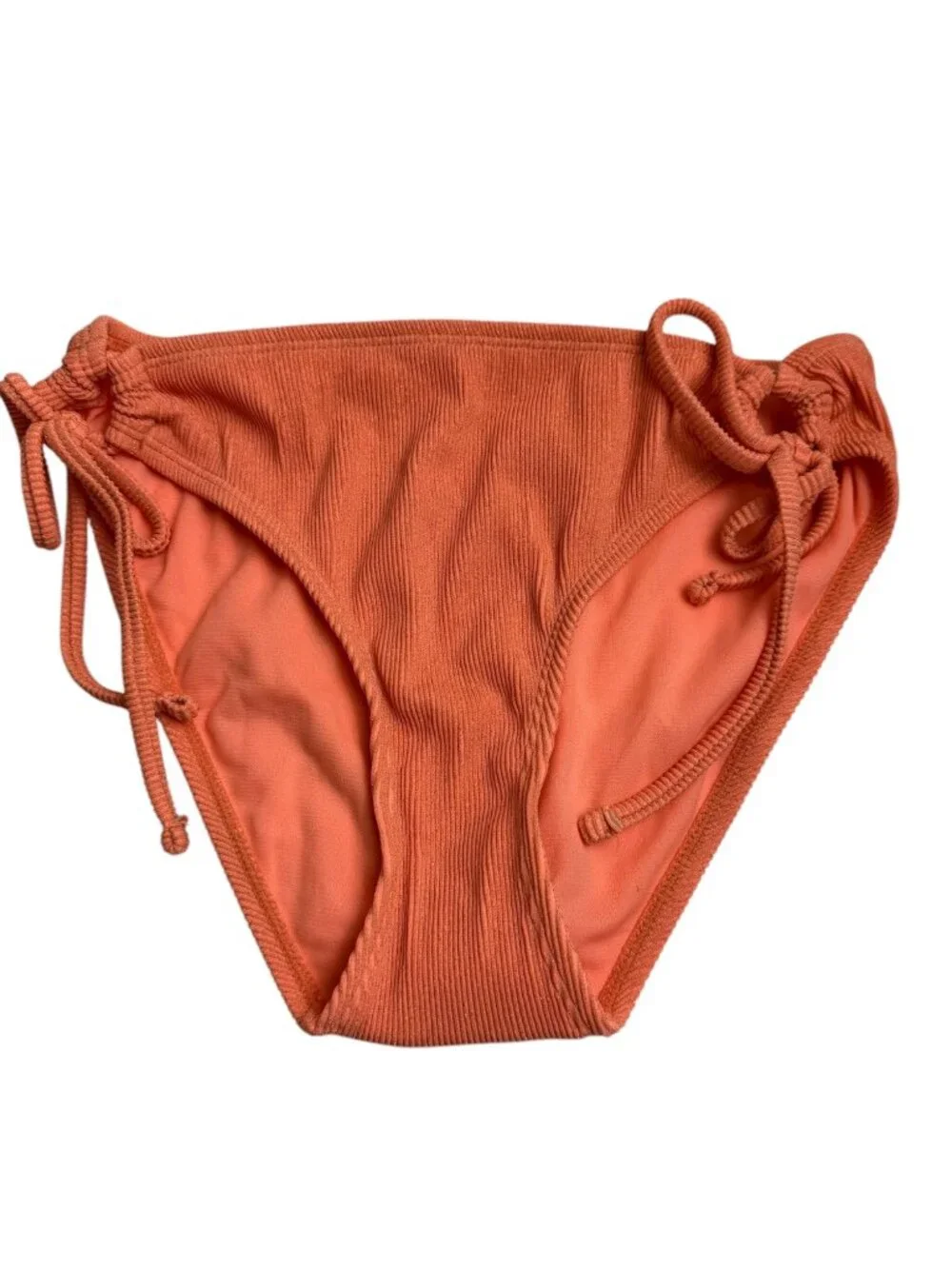 Salt + Cove NEW Bikini Bottom Juniors Med Peach Metallic Ribbed Beach Resortwear